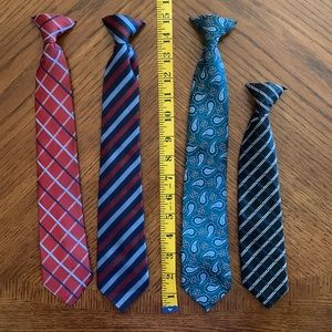 Set of 4 boys Clip-on Ties
